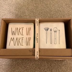 Rae Dunn Iridescent Make Up Brush Holder Set New in Box
